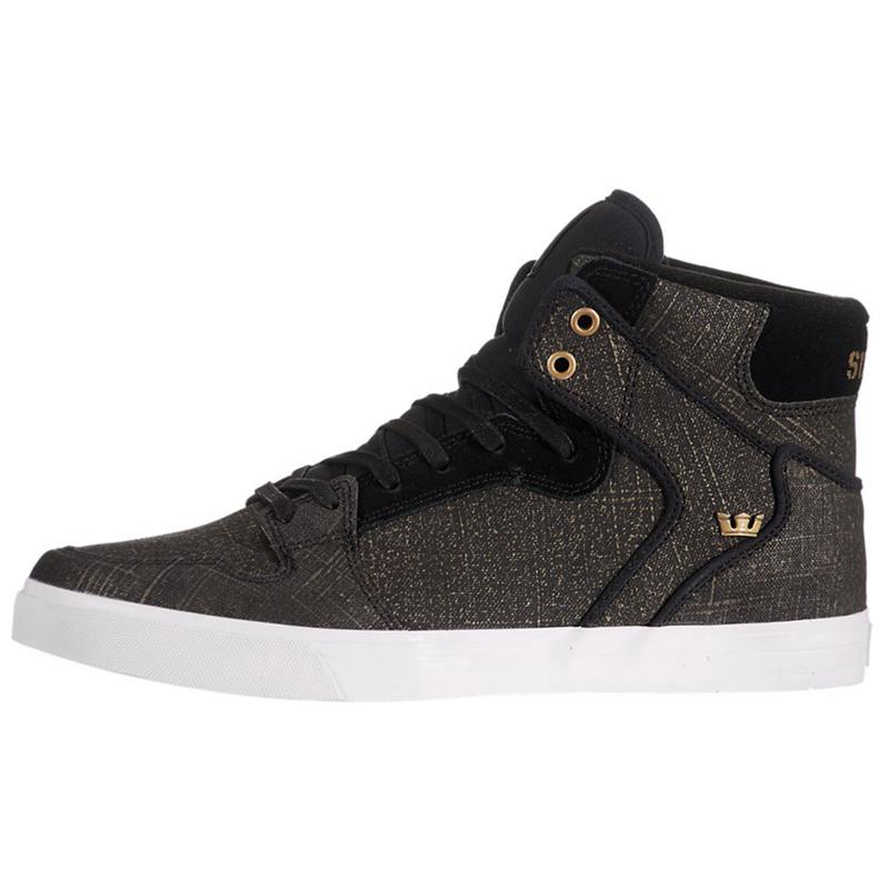 Supra VAIDER Sneaker High Damen Schwarz Gold Sale FKZAC2760